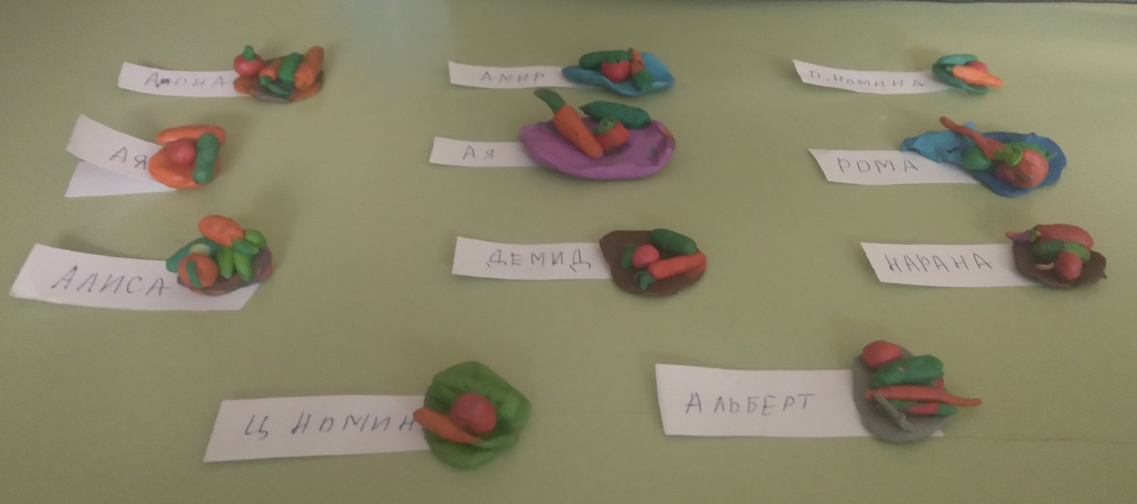 Лепка  на тему «Овощи».